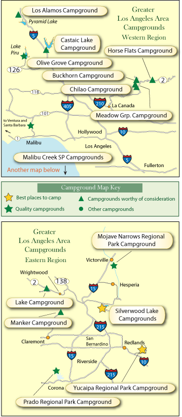 Greater Los Angeles Area Campground Map - Califoirnia's Best Camping