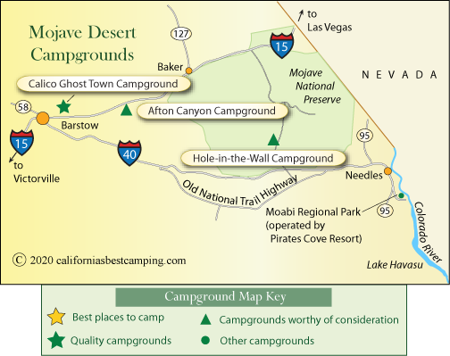 Mojave Desert Camping Map