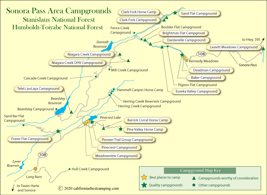 Sonora Pass Campground Map