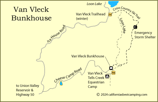  Van Vleck Bunkhouse map, Eldorado National Forest, CA