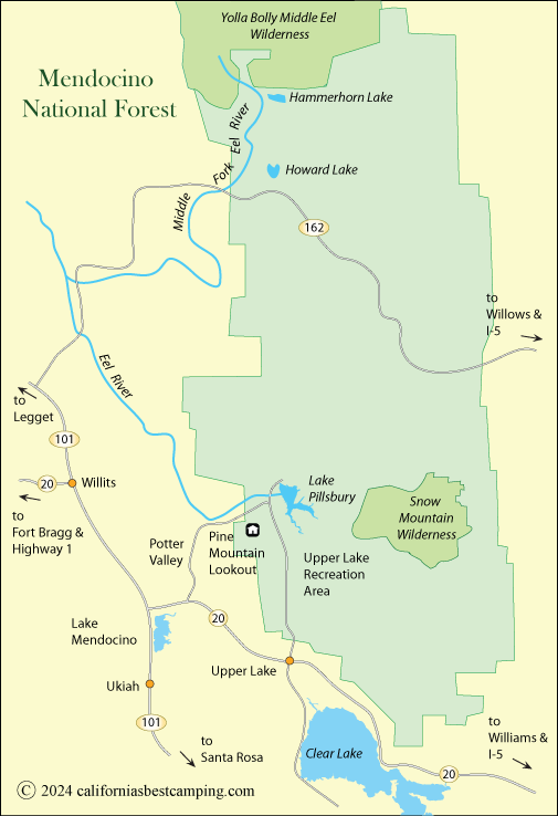 Mendocino National Forest Map