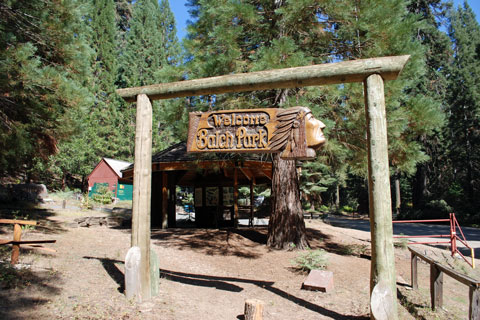 Balch Park sign, Mountain Home Demonstration State Forest, CA