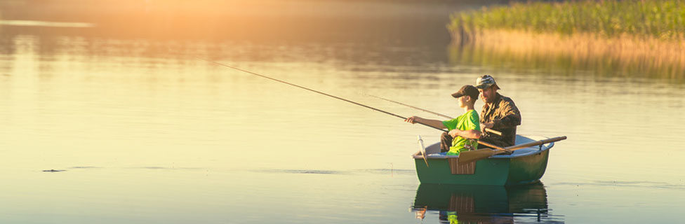 Father and son fishing, CA